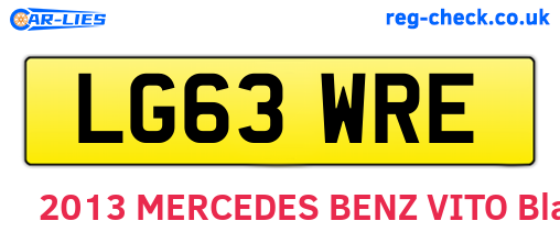 LG63WRE are the vehicle registration plates.