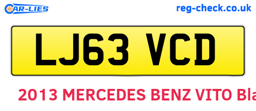 LJ63VCD are the vehicle registration plates.