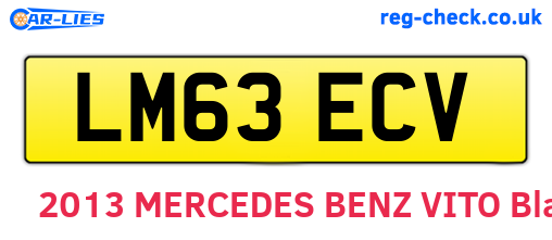 LM63ECV are the vehicle registration plates.