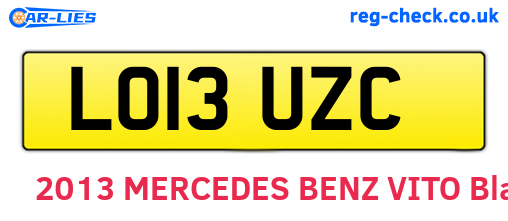 LO13UZC are the vehicle registration plates.