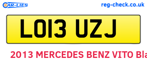 LO13UZJ are the vehicle registration plates.