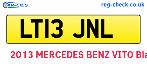 LT13JNL are the vehicle registration plates.