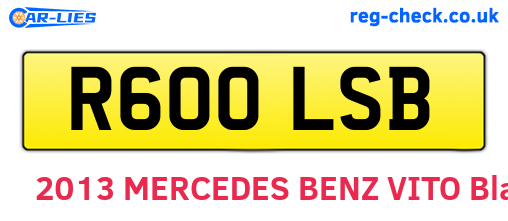R600LSB are the vehicle registration plates.