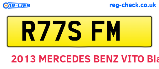 R77SFM are the vehicle registration plates.