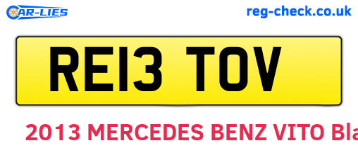 RE13TOV are the vehicle registration plates.
