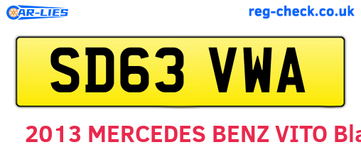 SD63VWA are the vehicle registration plates.