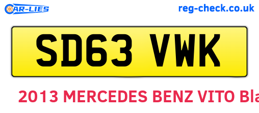 SD63VWK are the vehicle registration plates.