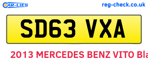 SD63VXA are the vehicle registration plates.