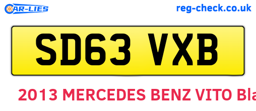 SD63VXB are the vehicle registration plates.