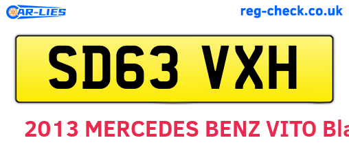 SD63VXH are the vehicle registration plates.