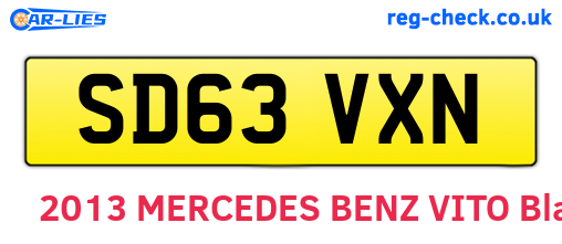 SD63VXN are the vehicle registration plates.