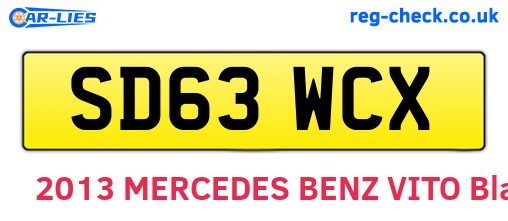 SD63WCX are the vehicle registration plates.