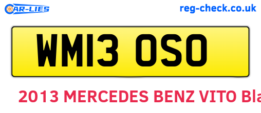 WM13OSO are the vehicle registration plates.