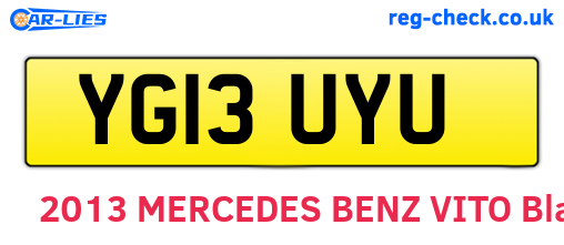 YG13UYU are the vehicle registration plates.