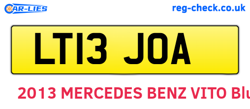 LT13JOA are the vehicle registration plates.