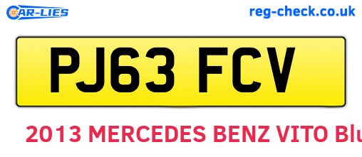 PJ63FCV are the vehicle registration plates.