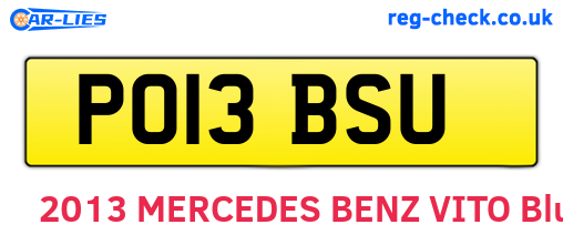 PO13BSU are the vehicle registration plates.