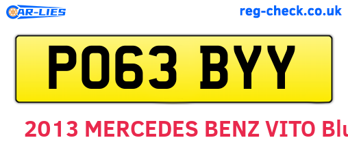 PO63BYY are the vehicle registration plates.