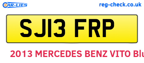 SJ13FRP are the vehicle registration plates.