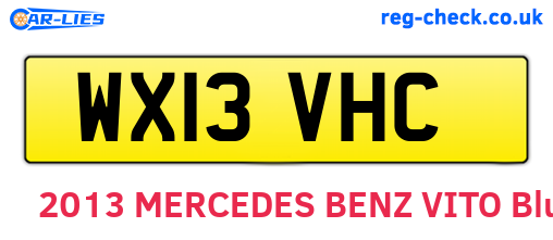 WX13VHC are the vehicle registration plates.