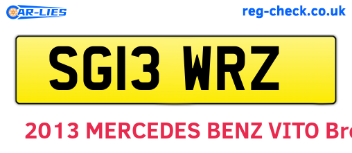 SG13WRZ are the vehicle registration plates.
