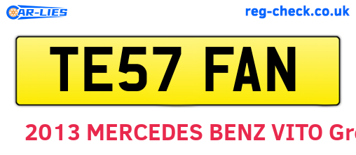 TE57FAN are the vehicle registration plates.