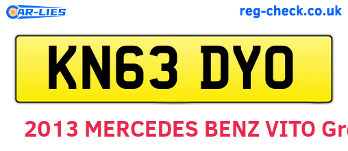 KN63DYO are the vehicle registration plates.