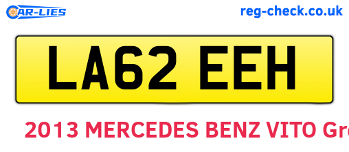 LA62EEH are the vehicle registration plates.