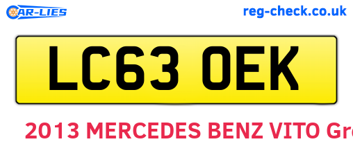 LC63OEK are the vehicle registration plates.