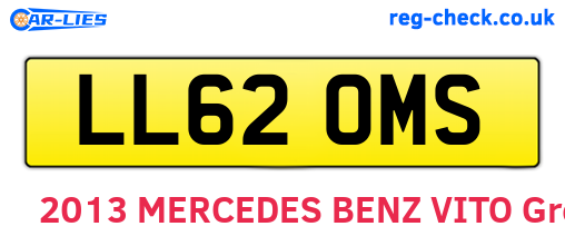 LL62OMS are the vehicle registration plates.