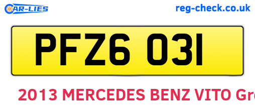 PFZ6031 are the vehicle registration plates.