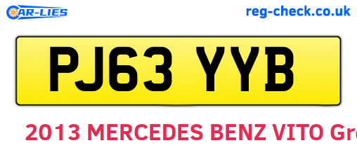 PJ63YYB are the vehicle registration plates.