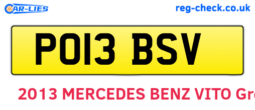 PO13BSV are the vehicle registration plates.