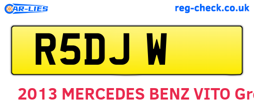 R5DJW are the vehicle registration plates.