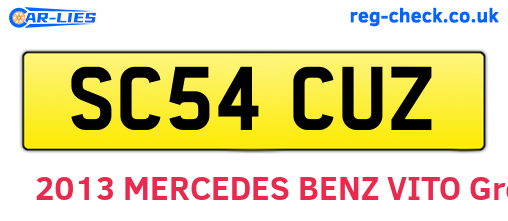 SC54CUZ are the vehicle registration plates.