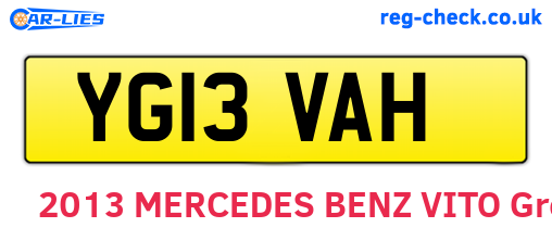 YG13VAH are the vehicle registration plates.