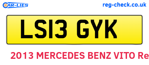 LS13GYK are the vehicle registration plates.