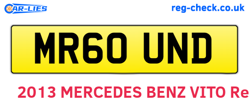 MR60UND are the vehicle registration plates.