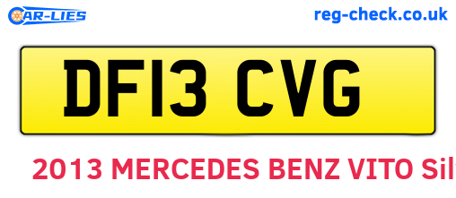 DF13CVG are the vehicle registration plates.