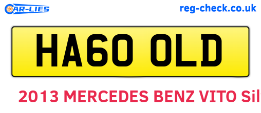 HA60OLD are the vehicle registration plates.