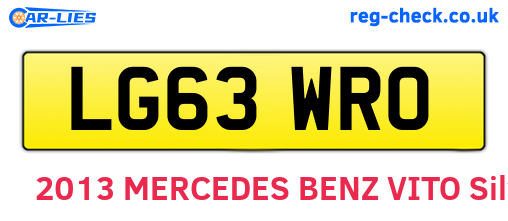 LG63WRO are the vehicle registration plates.