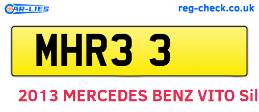 MHR33 are the vehicle registration plates.