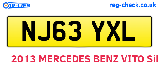 NJ63YXL are the vehicle registration plates.