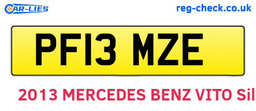 PF13MZE are the vehicle registration plates.
