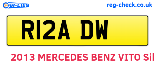 R12ADW are the vehicle registration plates.