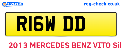 R16WDD are the vehicle registration plates.
