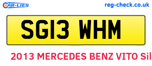 SG13WHM are the vehicle registration plates.