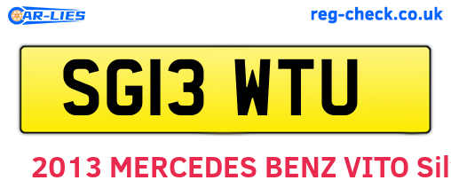 SG13WTU are the vehicle registration plates.