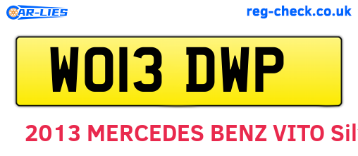 WO13DWP are the vehicle registration plates.