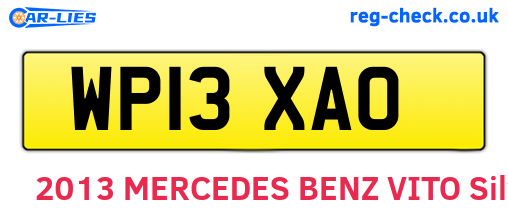 WP13XAO are the vehicle registration plates.